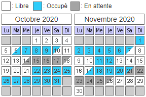 Calendrier location vacances