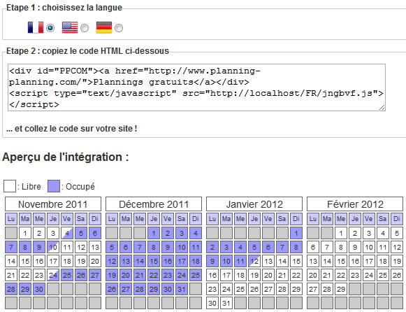 Planning en ligne gratuit